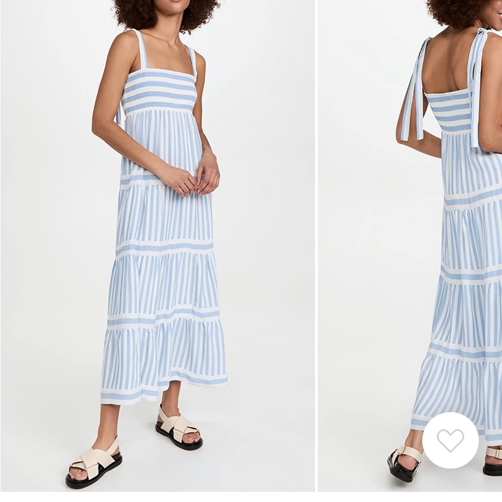 Blue & white striped summer dress